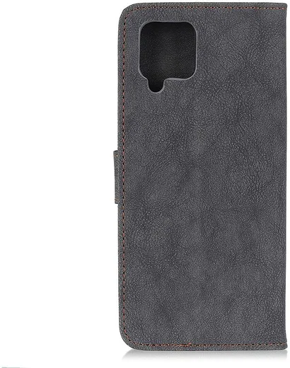 Samsung Galaxy A12 Hoesje Portemonnee met Drukknoop Sluiting Zwart afbeelding 7