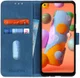 Samsung Galaxy A12 Vintage Book Case Hoesje Wallet Blauw afbeelding 1