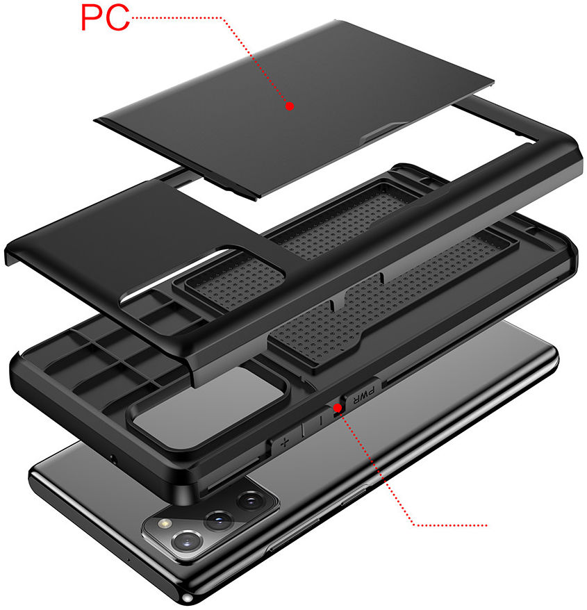 Samsung Galaxy S20 FE Hoesje met Kaart Houder Back Cover Zwart afbeelding 5