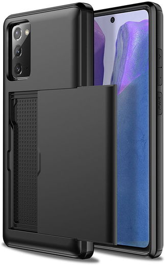 Samsung Galaxy S20 FE Hoesje met Kaart Houder Back Cover Zwart afbeelding 2