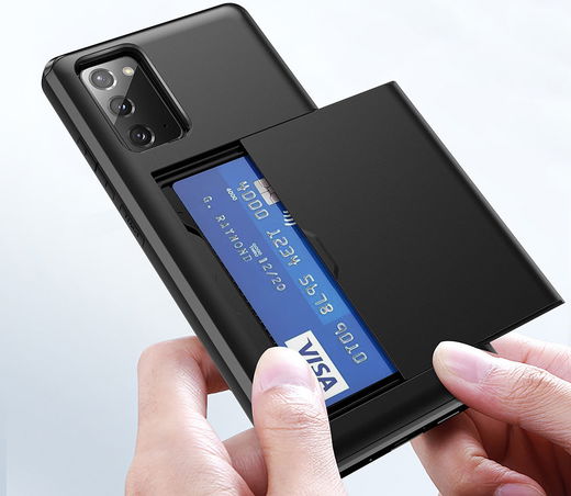 Samsung Galaxy S20 FE Hoesje met Kaart Houder Back Cover Zwart afbeelding 7