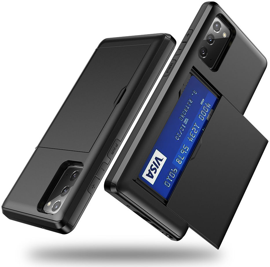 Samsung Galaxy S20 FE Hoesje met Kaart Houder Back Cover Zwart afbeelding 4