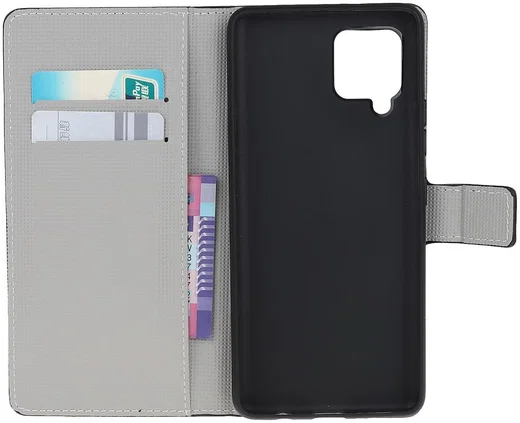 Samsung Galaxy A12 Portemonnee Hoesje Bloemen  Print afbeelding 6