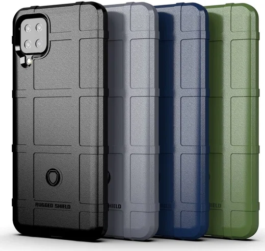 Samsung Galaxy A12 Hoesje Shock Proof Rugged Shield Zwart afbeelding 3