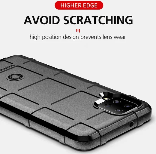 Samsung Galaxy A12 Hoesje Shock Proof Rugged Shield Zwart afbeelding 4