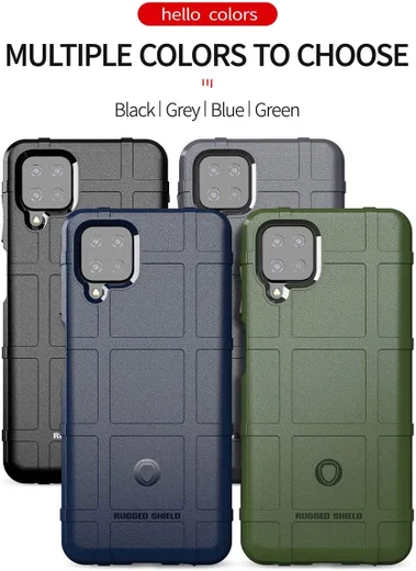 Samsung Galaxy A12 Hoesje Shock Proof Rugged Shield Zwart afbeelding 8