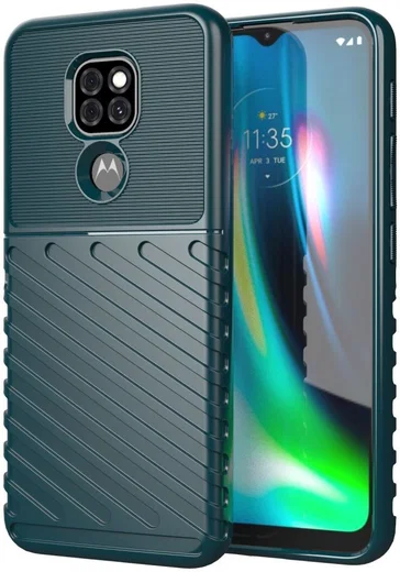Motorola Moto G9 Play / E7 Plus Hoesje Twill Thunder Back Cover Groen afbeelding 1