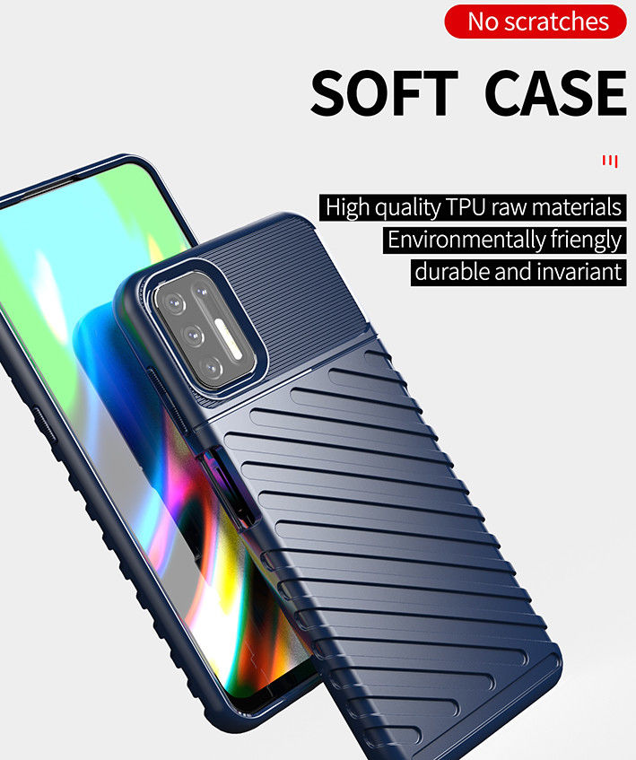 Motorola Moto G9 Plus Hoesje TPU Thunder Design Blauw afbeelding 2