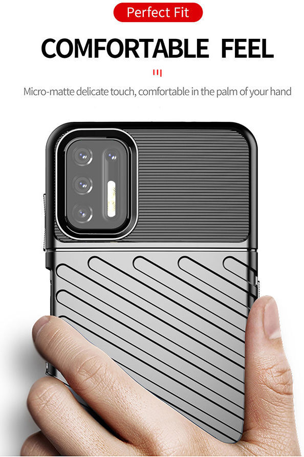 Motorola Moto G9 Plus Hoesje TPU Thunder Design Blauw afbeelding 6