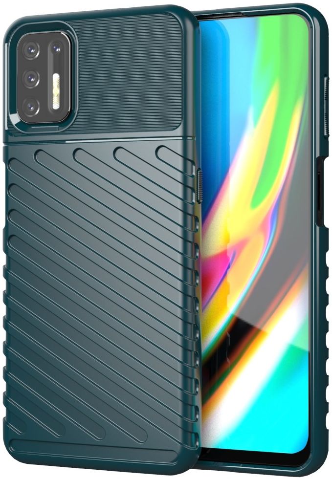 Motorola Moto G9 Plus Hoesje TPU Thunder Design Groen afbeelding 1