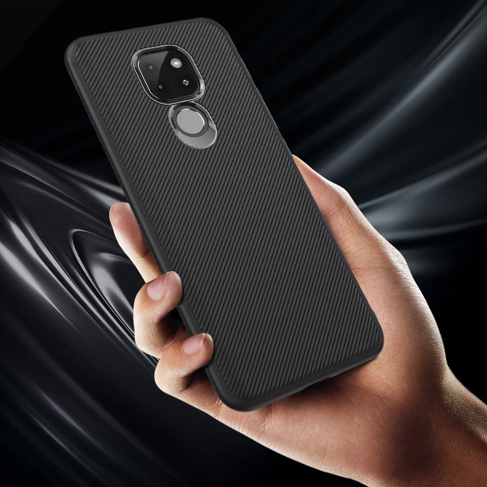 Motorola Moto G9 Play / Moto E7 Plus Hoesje Twill Slim Textuur Zwart afbeelding 4