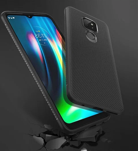 Motorola Moto G9 Play / Moto E7 Plus Hoesje Twill Slim Textuur Zwart afbeelding 8