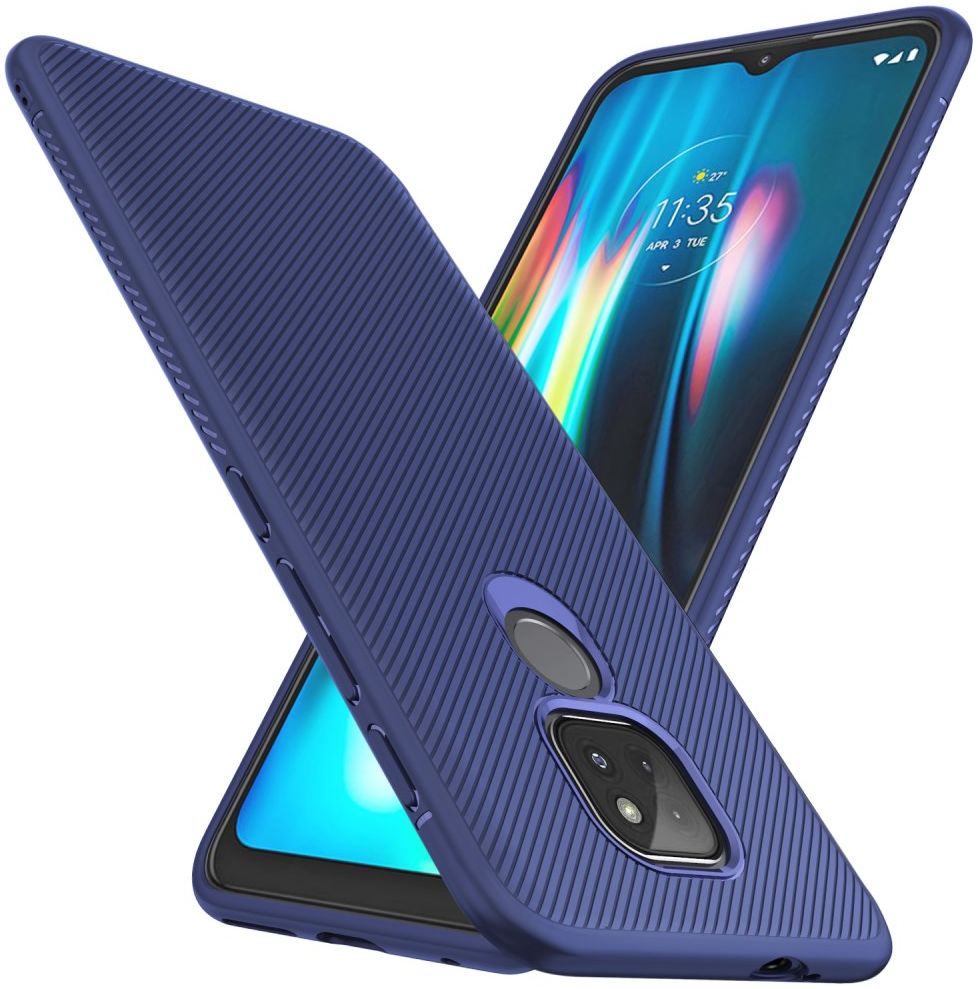 Motorola Moto G9 Play / Moto E7 Plus Hoesje Twill Slim Textuur Blauw afbeelding 2