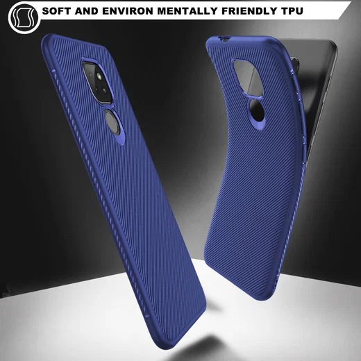 Motorola Moto G9 Play / Moto E7 Plus Hoesje Twill Slim Textuur Blauw afbeelding 7