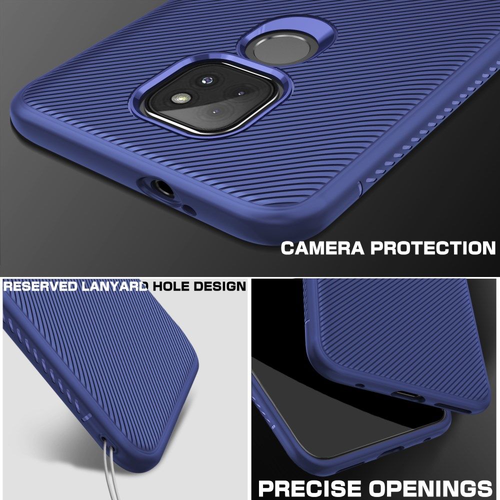 Motorola Moto G9 Play / Moto E7 Plus Hoesje Twill Slim Textuur Blauw afbeelding 8