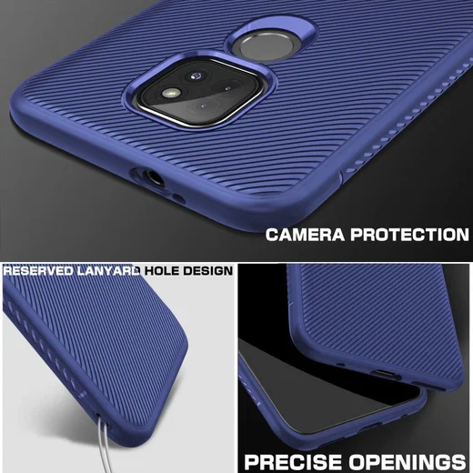 Motorola Moto G9 Play / Moto E7 Plus Hoesje Twill Slim Textuur Blauw afbeelding 8