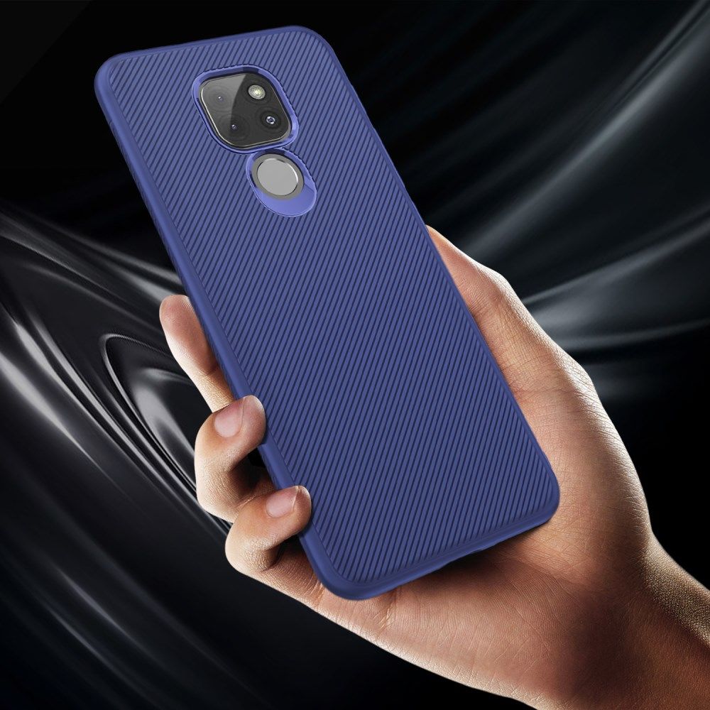 Motorola Moto G9 Play / Moto E7 Plus Hoesje Twill Slim Textuur Blauw afbeelding 4