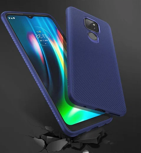 Motorola Moto G9 Play / Moto E7 Plus Hoesje Twill Slim Textuur Blauw afbeelding 6