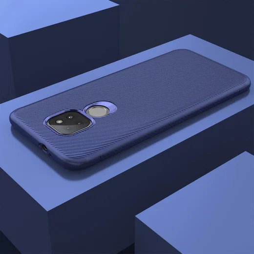 Motorola Moto G9 Play / Moto E7 Plus Hoesje Twill Slim Textuur Blauw afbeelding 5