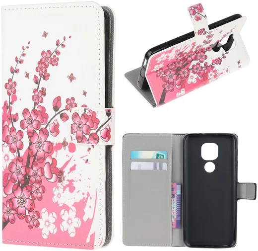 Motorola Moto G9 Play / Moto E7 Plus Hoesje met Bloemen Print afbeelding 3