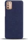 Motorola Moto G9 Plus Stof Hard Back Cover Blauw afbeelding 3