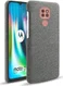 Motorola Moto G9 Play Stof Hard Back Cover Donker Grijs afbeelding 1