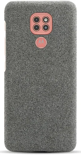 Motorola Moto G9 Play Stof Hard Back Cover Donker Grijs afbeelding 3