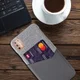 Motorola Moto G9 Plus Kunstleer en Stof Hoesje met Kaarthouder Grijs afbeelding 4
