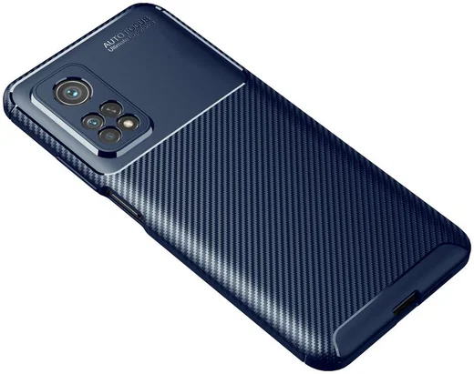Xiaomi Mi 10T/Mi 10T Pro Siliconen Carbon Hoesje Blauw afbeelding 2
