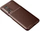 Xiaomi Mi 10T/Mi 10T Pro Siliconen Carbon Hoesje Bruin afbeelding 2