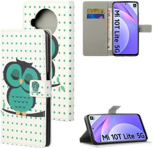 Xiaomi Mi 10T Lite Uilen Print Book Case afbeelding 6