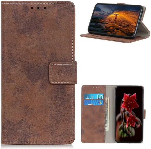 Xiaomi Mi 10T Lite Retro Wallet Book Case Hoesje Bruin afbeelding 3