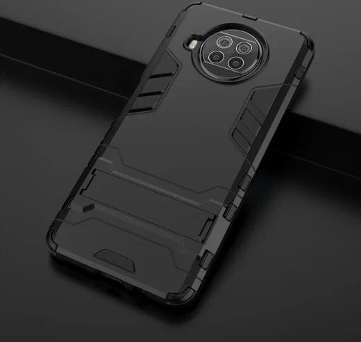 Xiaomi Redmi Note 9 Pro / Note 9S Shockproof Backcover Kickstand Zwart afbeelding 10