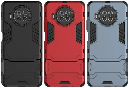 Xiaomi Redmi Note 9 Pro / Note 9S Shockproof Backcover Kickstand Zwart afbeelding 3