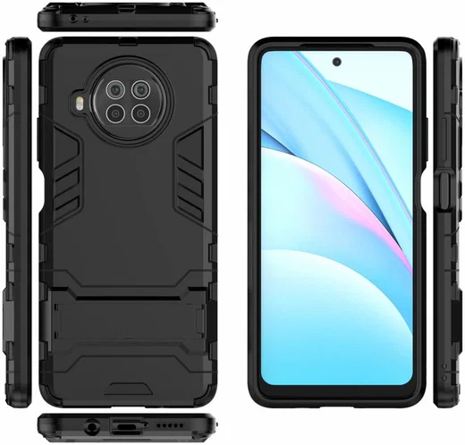 Xiaomi Redmi Note 9 Pro / Note 9S Shockproof Backcover Kickstand Zwart afbeelding 9