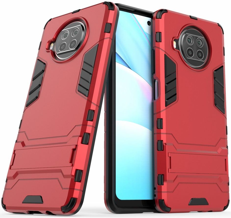 Xiaomi Redmi Note 9 Pro / Note 9S Shockproof Backcover Kickstand Rood afbeelding 2