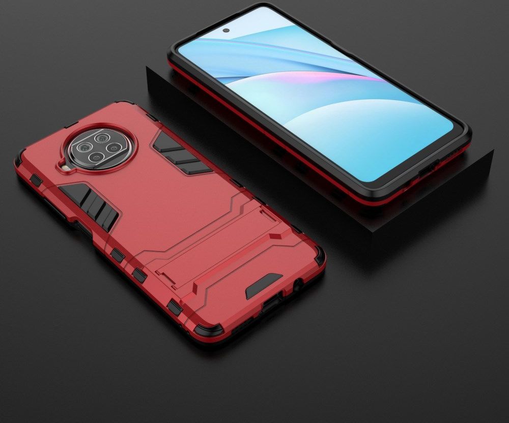 Xiaomi Redmi Note 9 Pro / Note 9S Shockproof Backcover Kickstand Rood afbeelding 5
