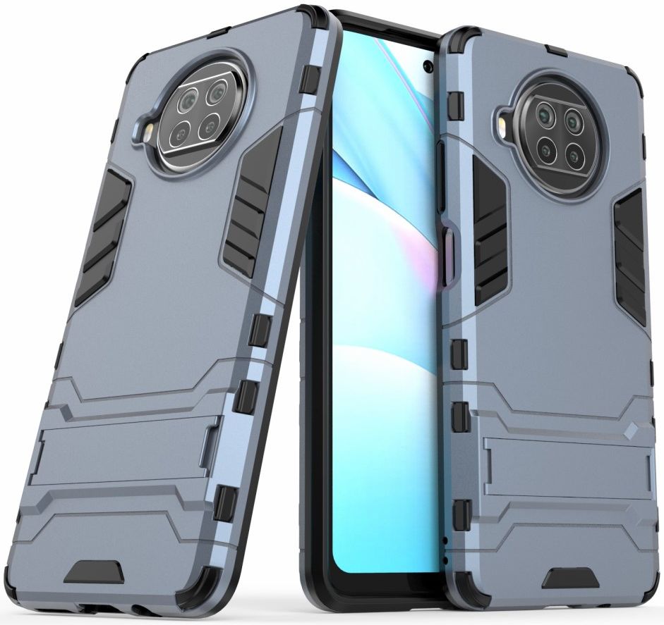 Xiaomi Redmi Note 9 Pro 5G / Note 9S Shockproof Backcover Kickstand Blauw afbeelding 2