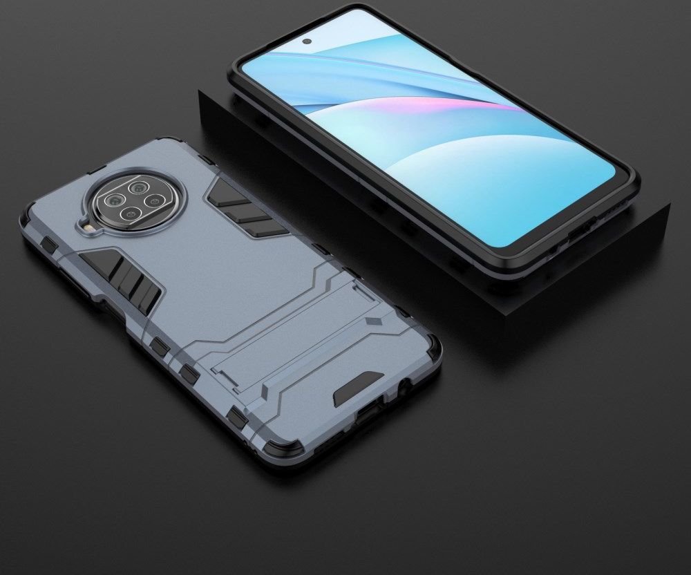 Xiaomi Redmi Note 9 Pro 5G / Note 9S Shockproof Backcover Kickstand Blauw afbeelding 5