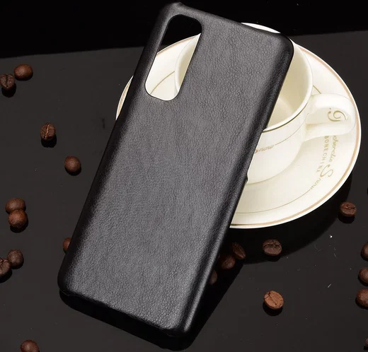 Oppo Reno 4 Pro 4G Hoesje Litchi Skin Kunstleer Back Cover Zwart afbeelding 5