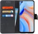 Oppo Reno4 5G Hoesje Retro Wallet Book Case Zwart afbeelding 1