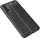 Oppo Reno 4 5G Hoesje Litchi Skin Back Cover Zwart afbeelding 2