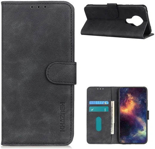 Nokia 3.4 Vintage Book Case Hoesje Wallet Zwart afbeelding 2
