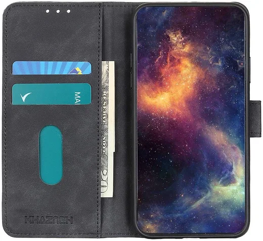 Nokia 3.4 Vintage Book Case Hoesje Wallet Zwart afbeelding 12
