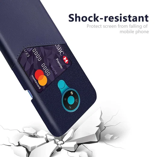 Nokia 3.4 Hoesje met Kaartsleuf Back Cover Donker Blauw afbeelding 4