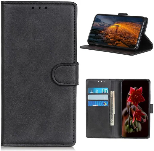 Nokia 3.4 Hoesje Book Case Kunst Leer Zwart afbeelding 12
