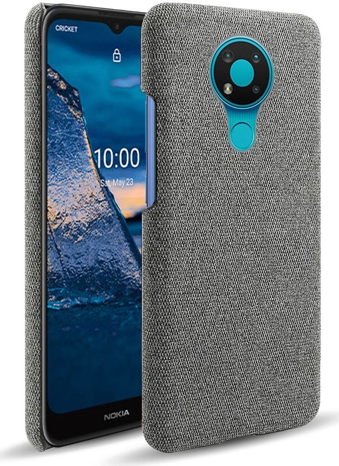Nokia 3.4 Stof Textuur Back Cover Grijs afbeelding 1