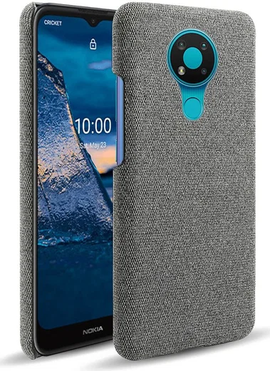 Nokia 3.4 Stof Textuur Back Cover Grijs afbeelding 1
