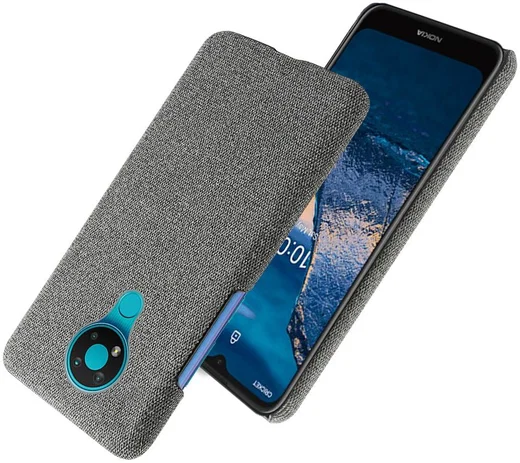 Nokia 3.4 Stof Textuur Back Cover Grijs afbeelding 2