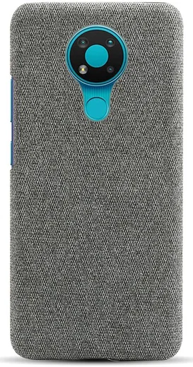 Nokia 3.4 Stof Textuur Back Cover Grijs afbeelding 3